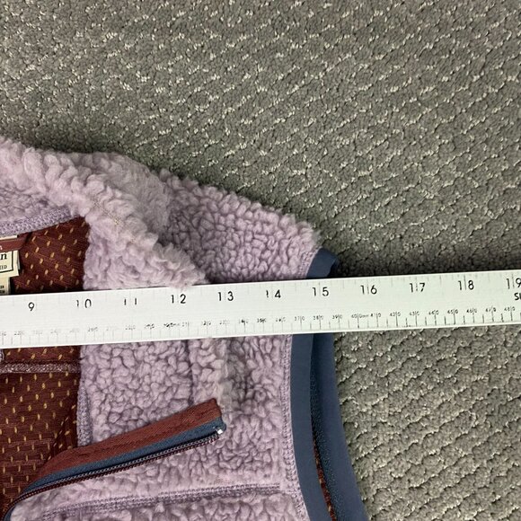 LL Bean Mountain Pile Fleece Vest Women's Large Lilac Full Zip Deep Pile 502430 - Picture 11 of 11